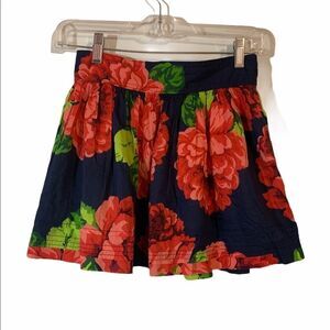 Girl’s Navy and Red Floral Skirt